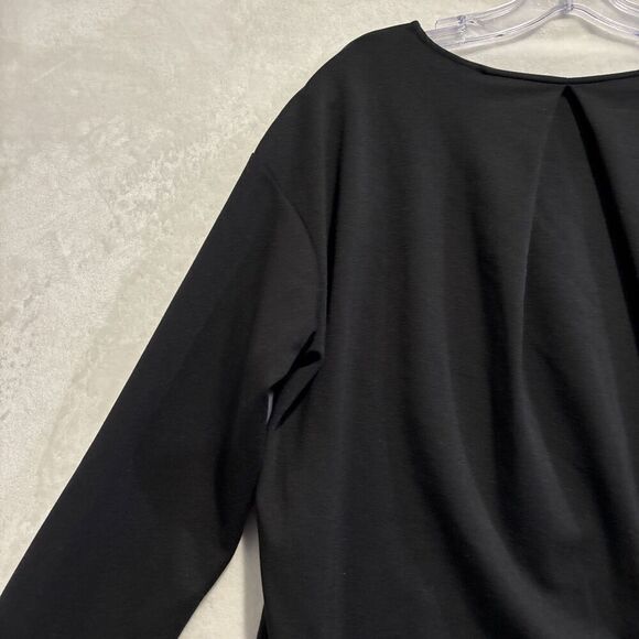 Uniqlo Women's Stretch Double Face Pullover Pleated Back Modal Black Size Medium - Picture 10 of 16